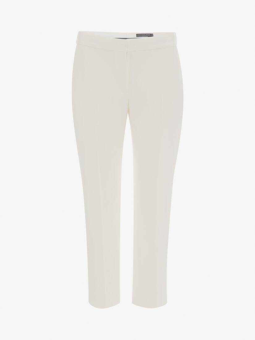 Pantalones Alexander McQueen Leaf Crepe Mujer - Blancos - Mexico 138-JIXFZV